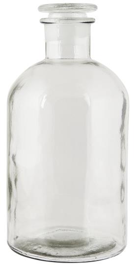 Apoteksflaska - Apoteksglas med lock - Klar - 20,5 cm - 8