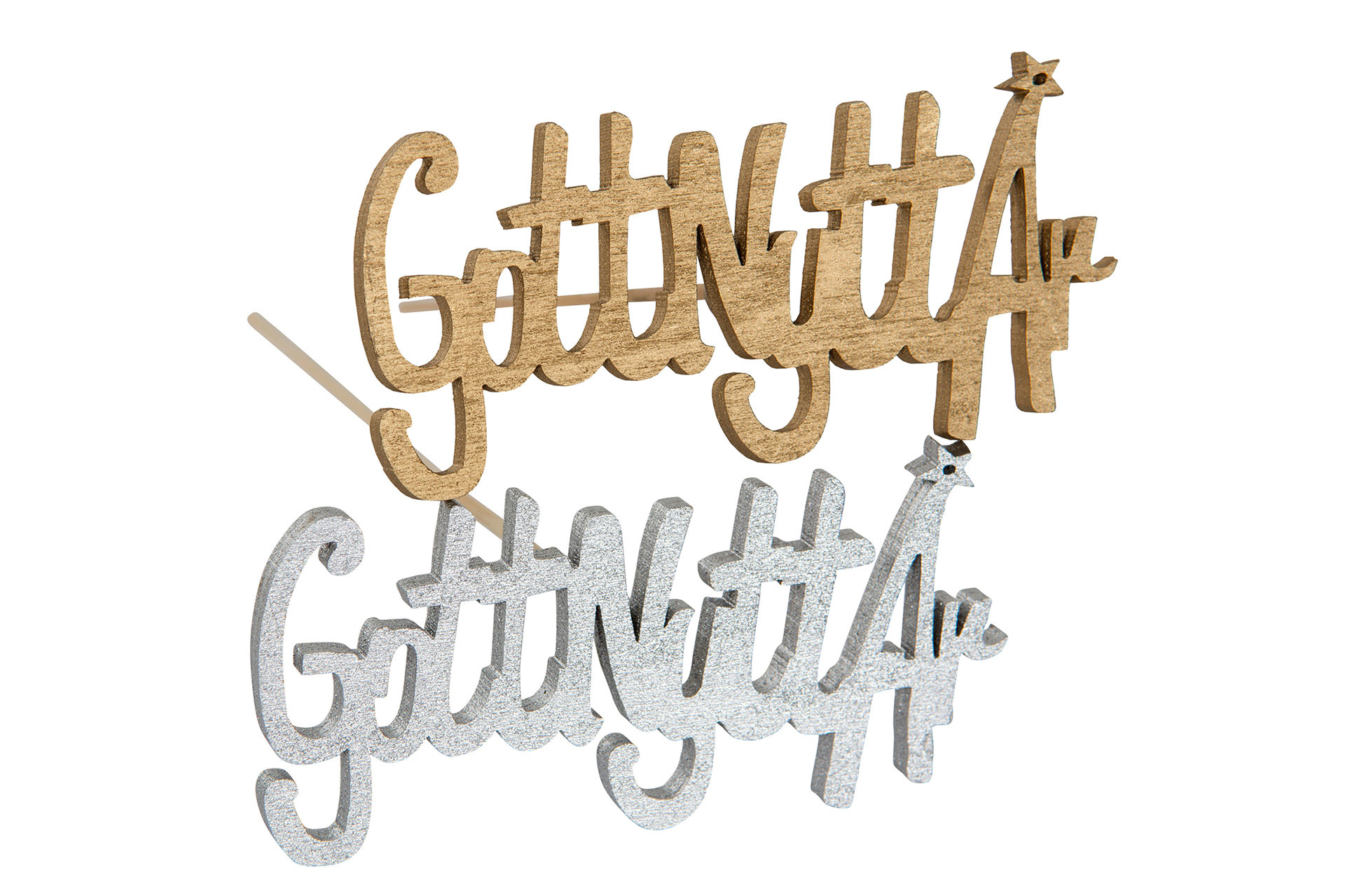 Happy New Year/Stick Gold & Silver 8x4 cm - 2-pack - 2