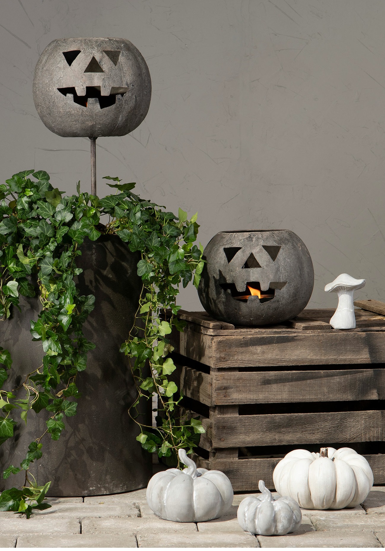 Pumpa - Grå - Cement/Betong - 16x13 cm - 5