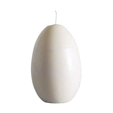 Candle - Egg candle - Stearin candle - Duck egg - White - 10 cm - 2
