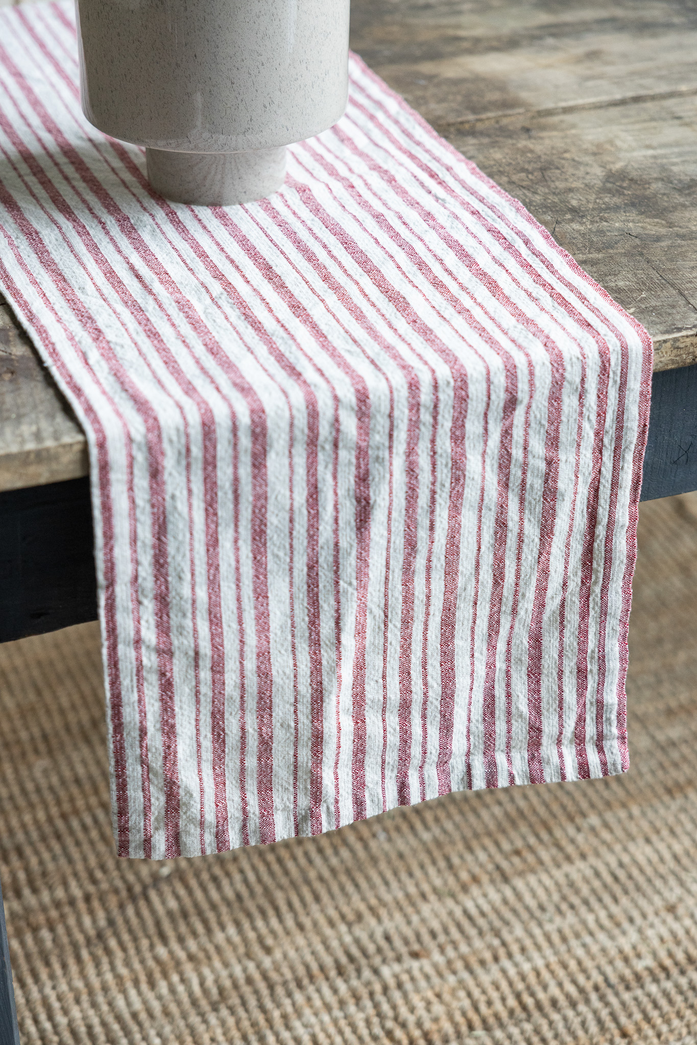 Karlelund - Natural White/Red Runner - 120x35 cm - 3