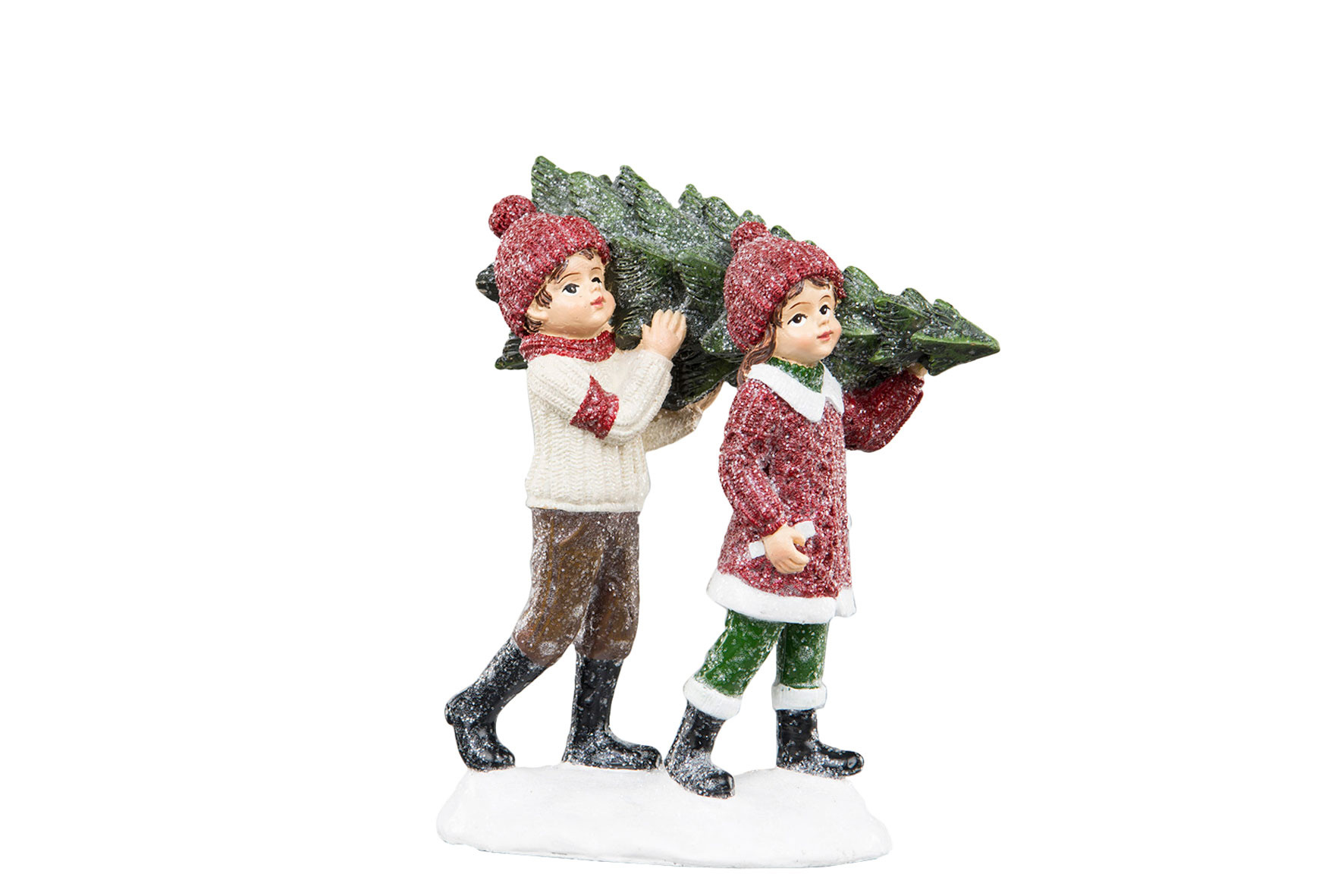 Barn med Gran Poly 14cm - 2