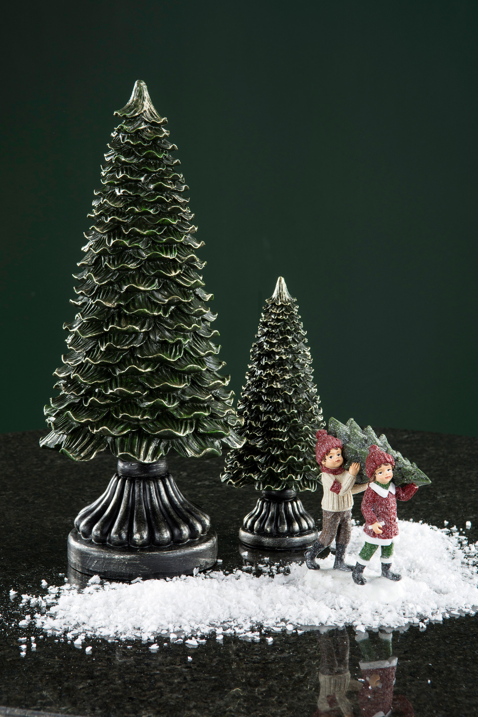Barn med Gran Poly 14cm - 3