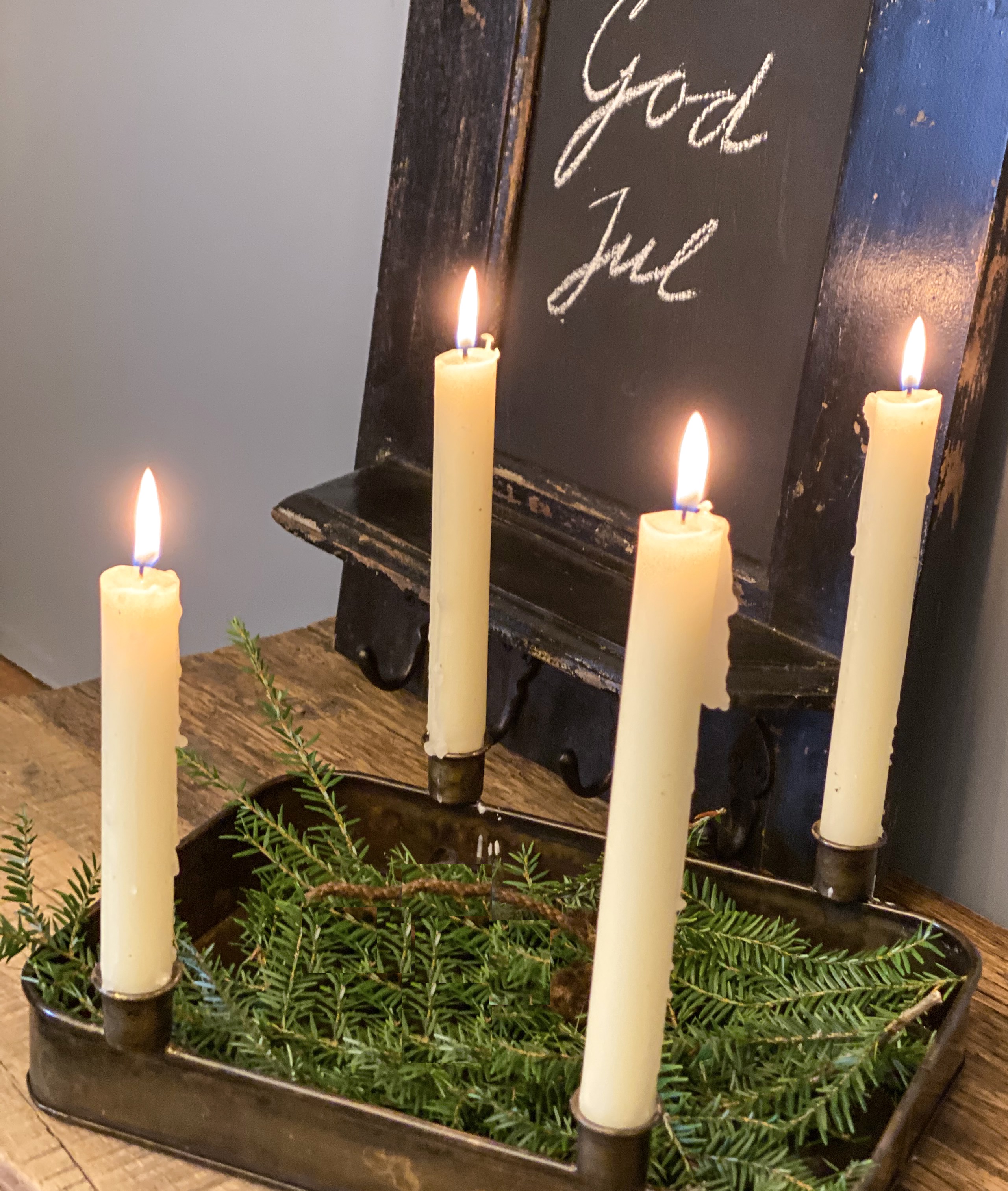 Ljusstake - Ljusbricka - Adventsljusstake - 44 cm - 4