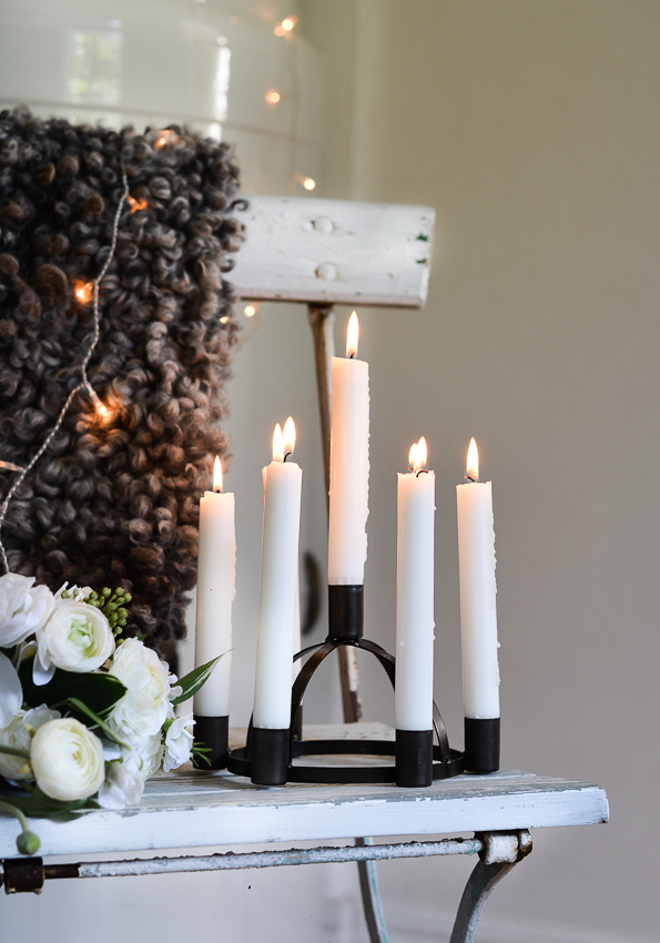 Lucia crown - Candlestick - Grey - 30x17 cm - 7