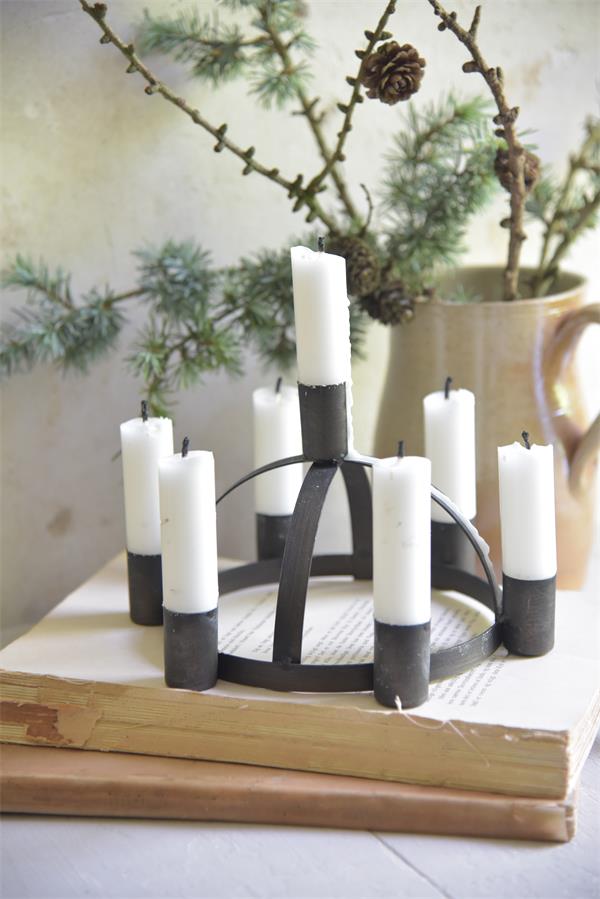 Lucia crown - Candlestick - Grey - 30x17 cm - 5