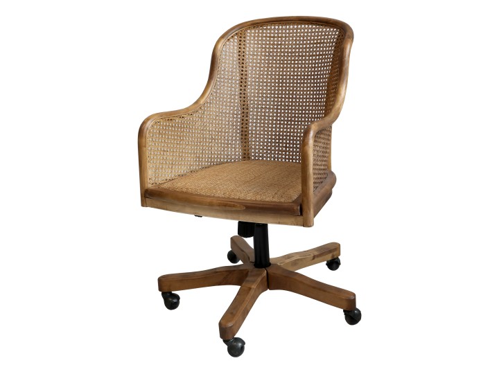 Fransk kontorsstol i rotting - Snurrstol - H92/L62/B62 cm - Natur - 7