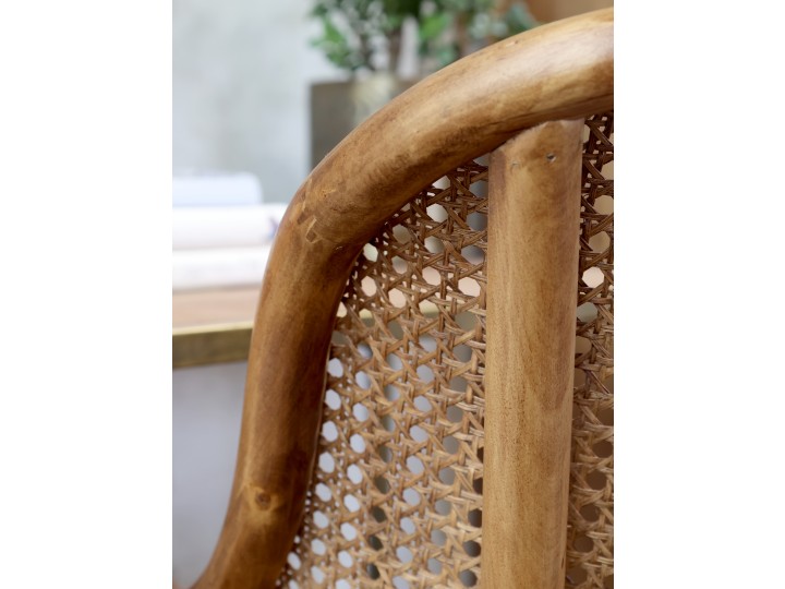 Fransk kontorsstol i rotting - Snurrstol - H92/L62/B62 cm - Natur - 3