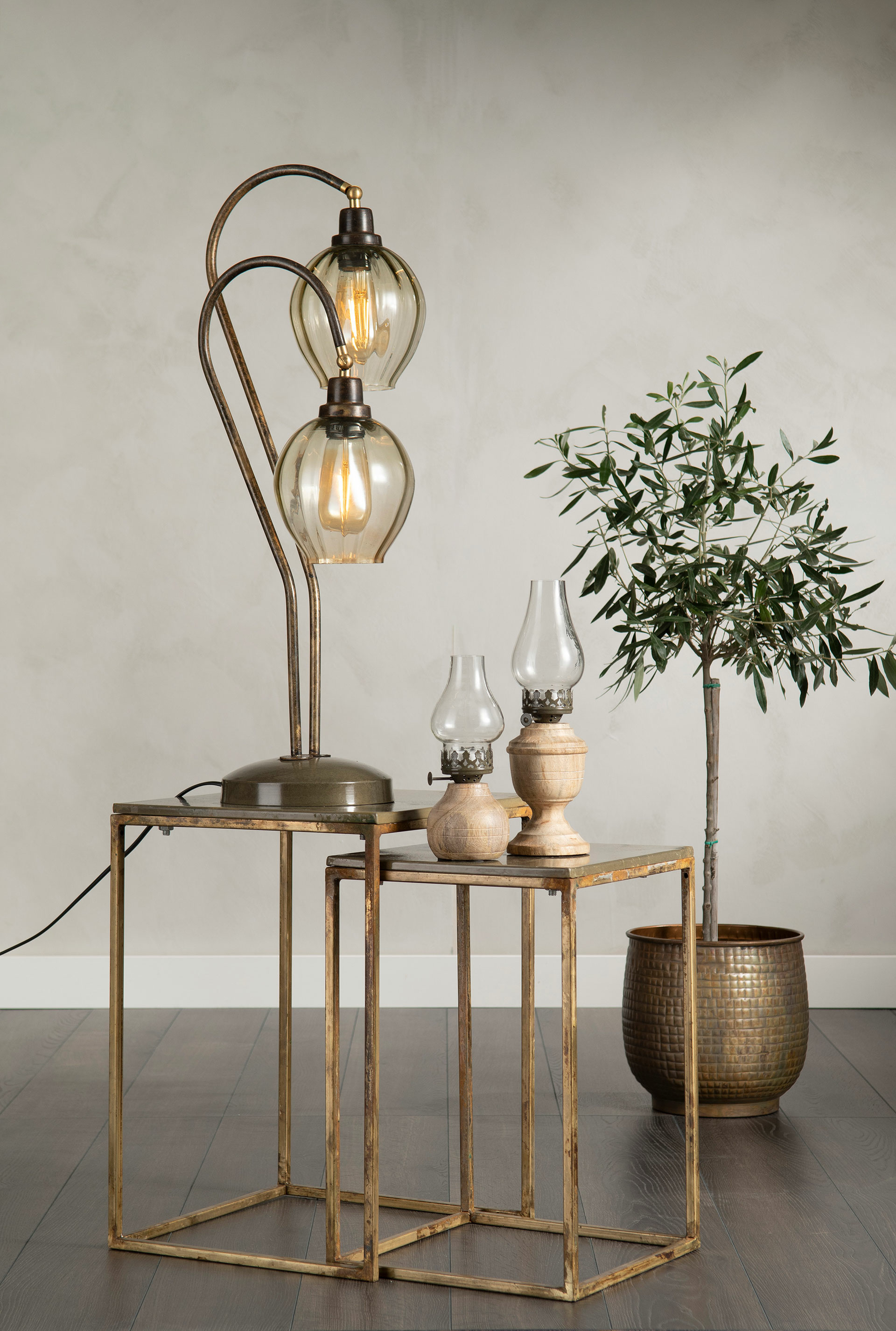 Bordslampa - Duo - Olive - 36x20,2x74,5 cm
