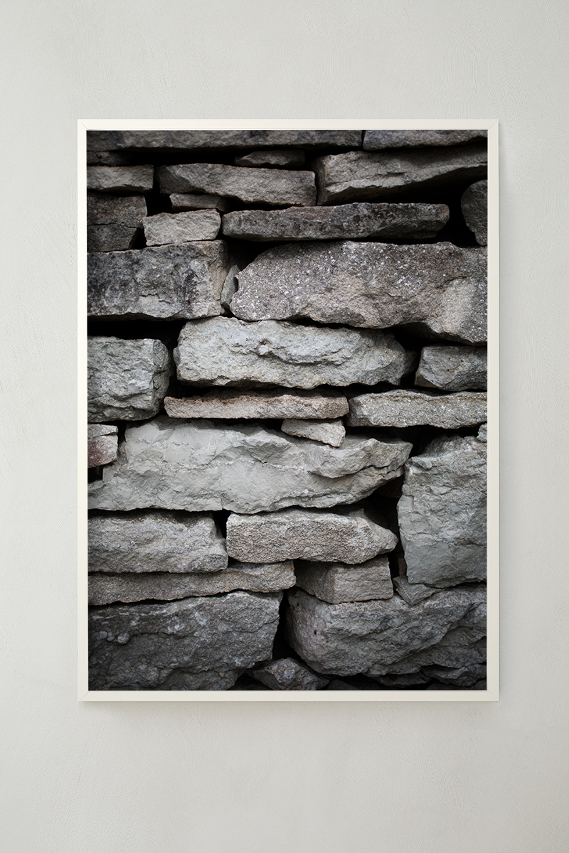 Kalkstenar Mur - Kalkstensmur - Fårö - Poster 50x70 cm - Fotokonst - 2