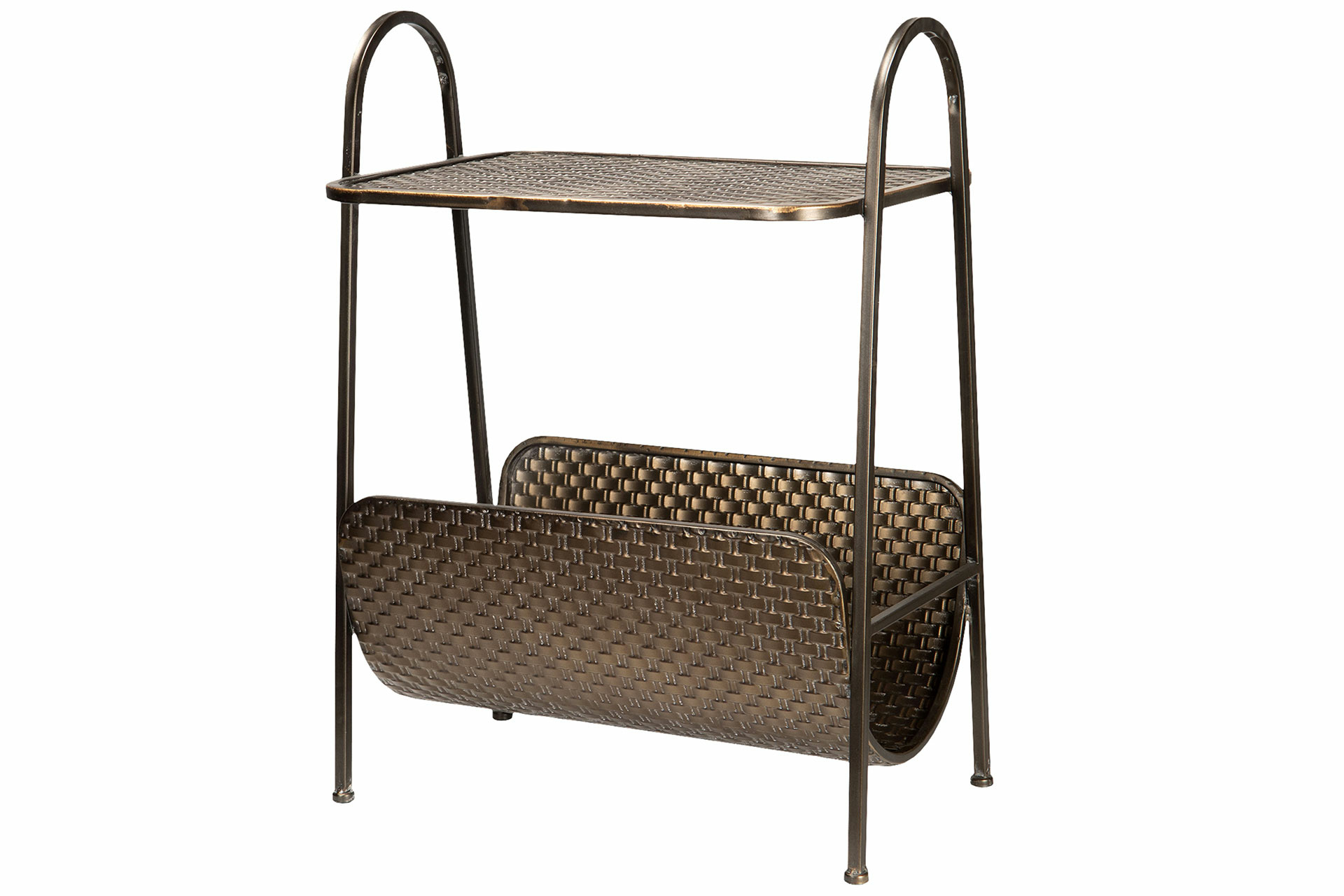 Table - Side table - Magazine rack Antique Brass - 53.5x35x70.5 cm - 2