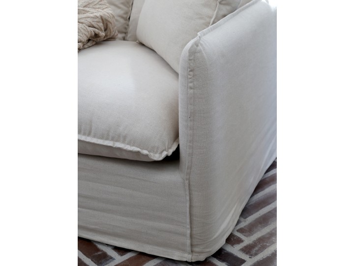 Soffa med 5 kuddar - Furu/Ek/Lin - 220 cm - 4