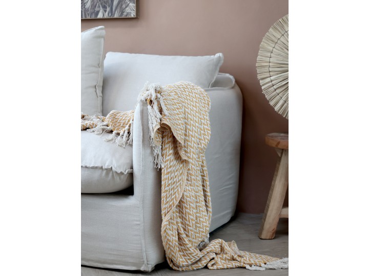 Soffa med 5 kuddar - Furu/Ek/Lin - 220 cm - 3