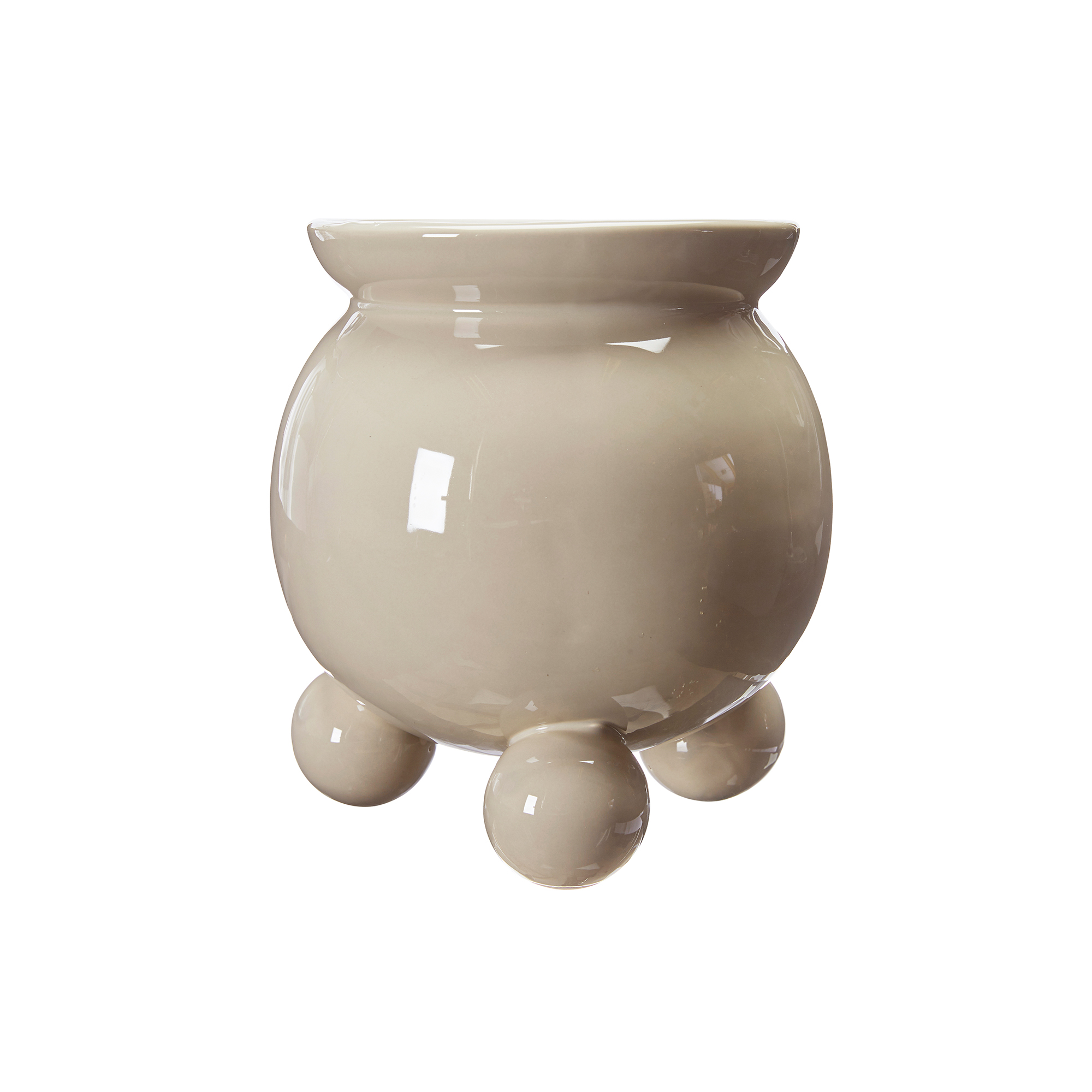 Pot with ball feet - Linen - 20x23 cm - 5