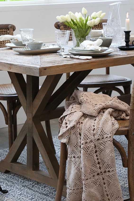 DINING TABLE / FOLDING TABLE FRENCH COUNTRY STYLE - 3
