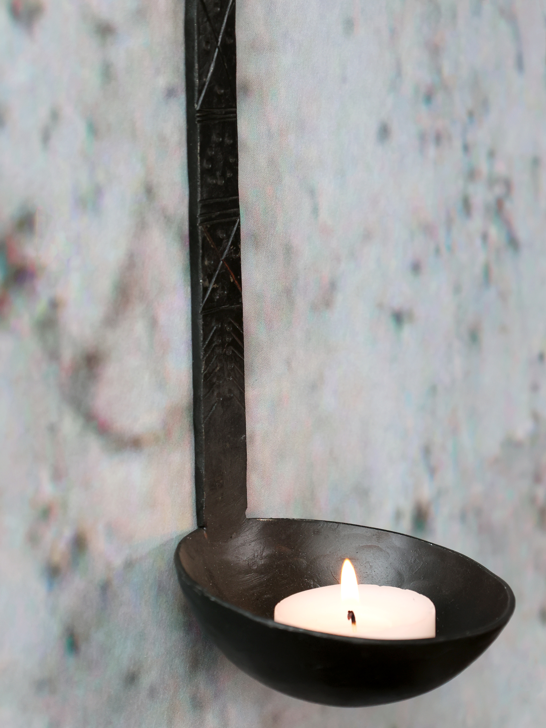 Candlestick - Iron spoon - Ladle - Scoop - Antique - Medium - 3