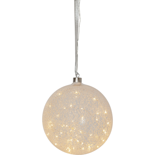 Glaskula med belysning - Snow/Frost - 20x20 cm - 2
