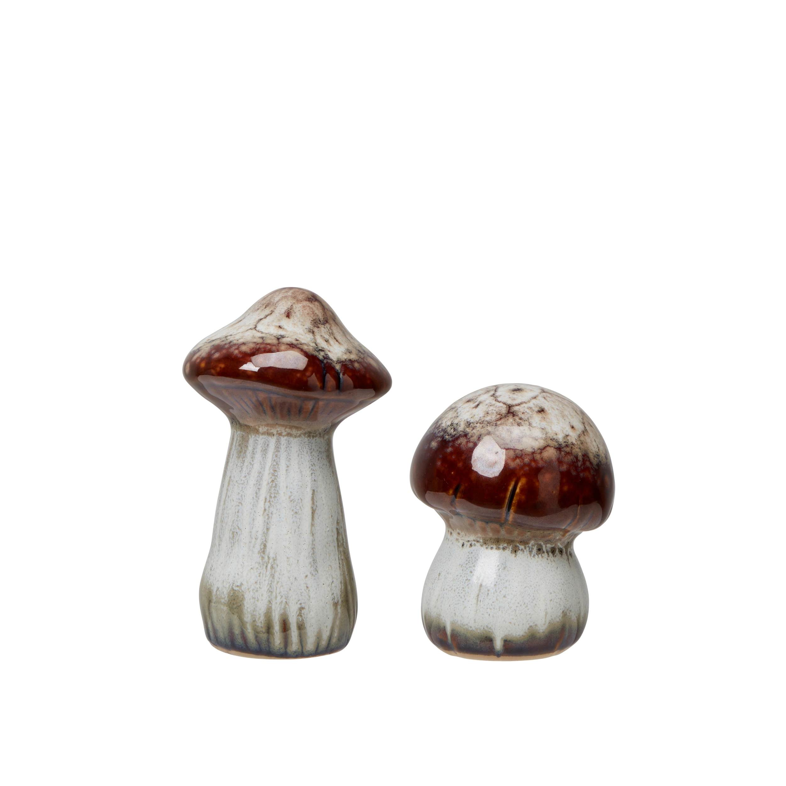 Mushroom - Beige marbled - Porcelain - 2-pack - 2