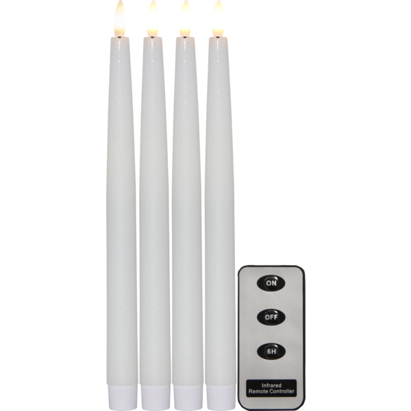 LED Antique Candles - Battery-powered candles with remote control - 4-pack - 28.5 cm - 3