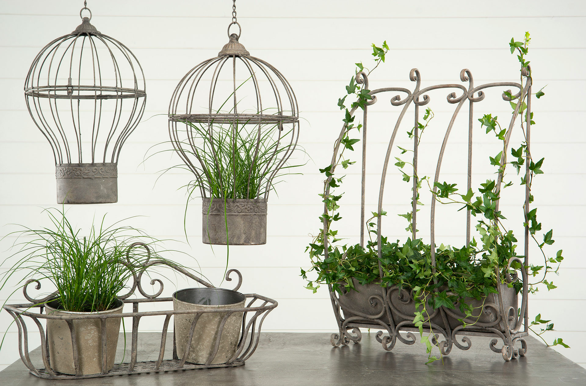 Blomlådor - Väggkrukor - 3-pack - Grå - 6