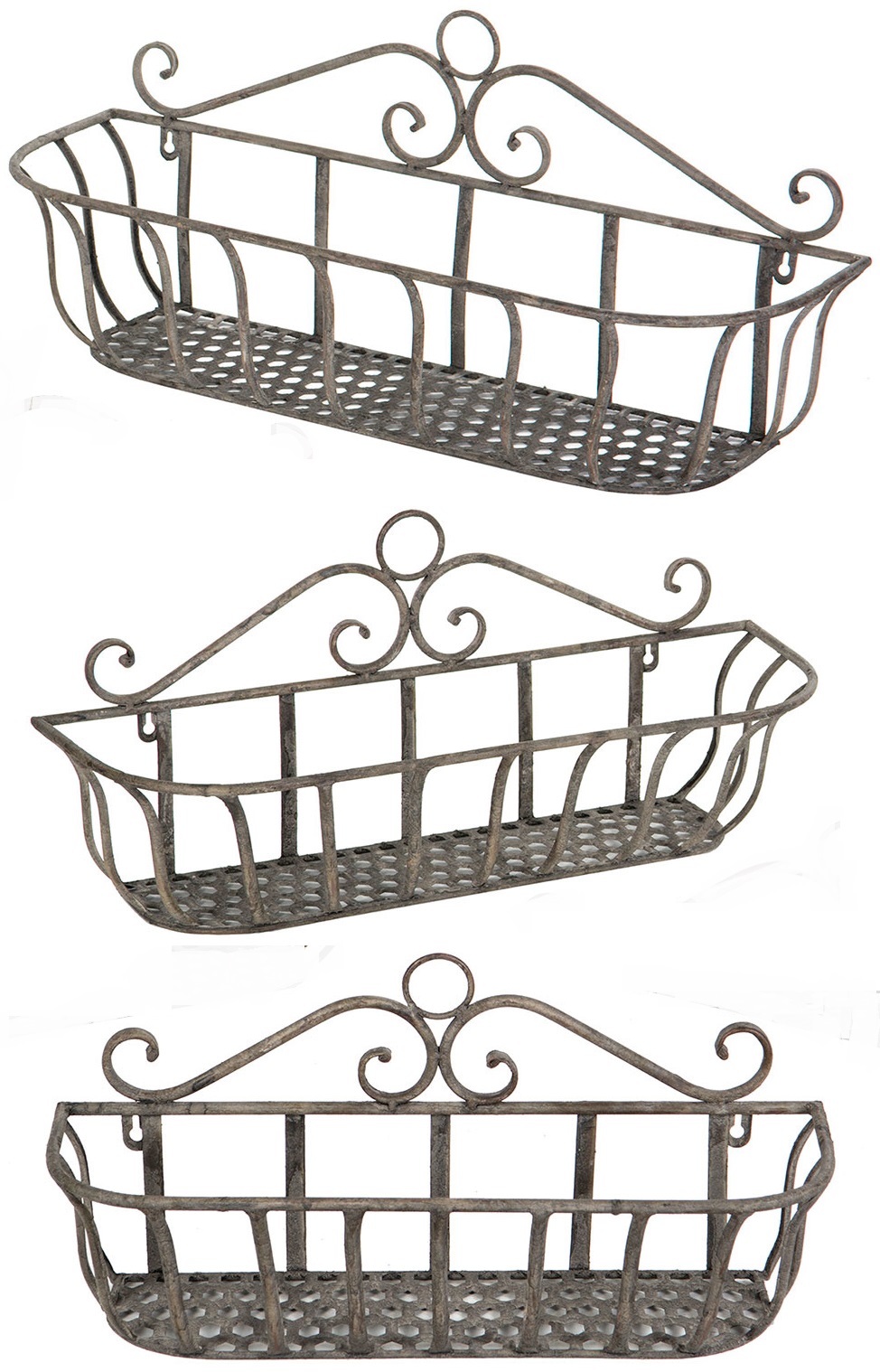 Blomlådor - Väggkrukor - 3-pack - Grå - 3