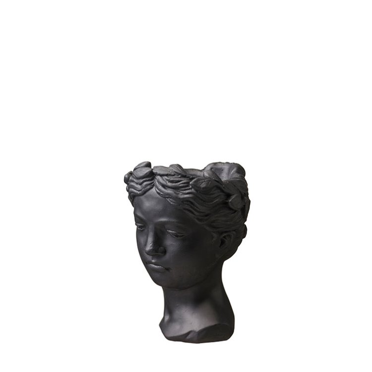 Pot - Vase - Statue - Bust - Black - 26 cm - 2