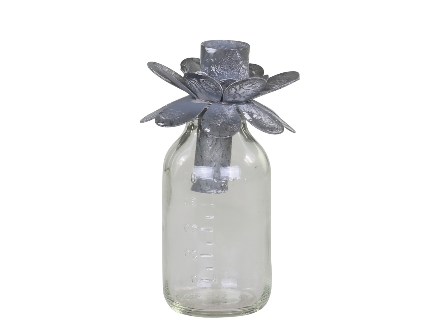 Glass bottle with candle holder for crown candles - Small - 3