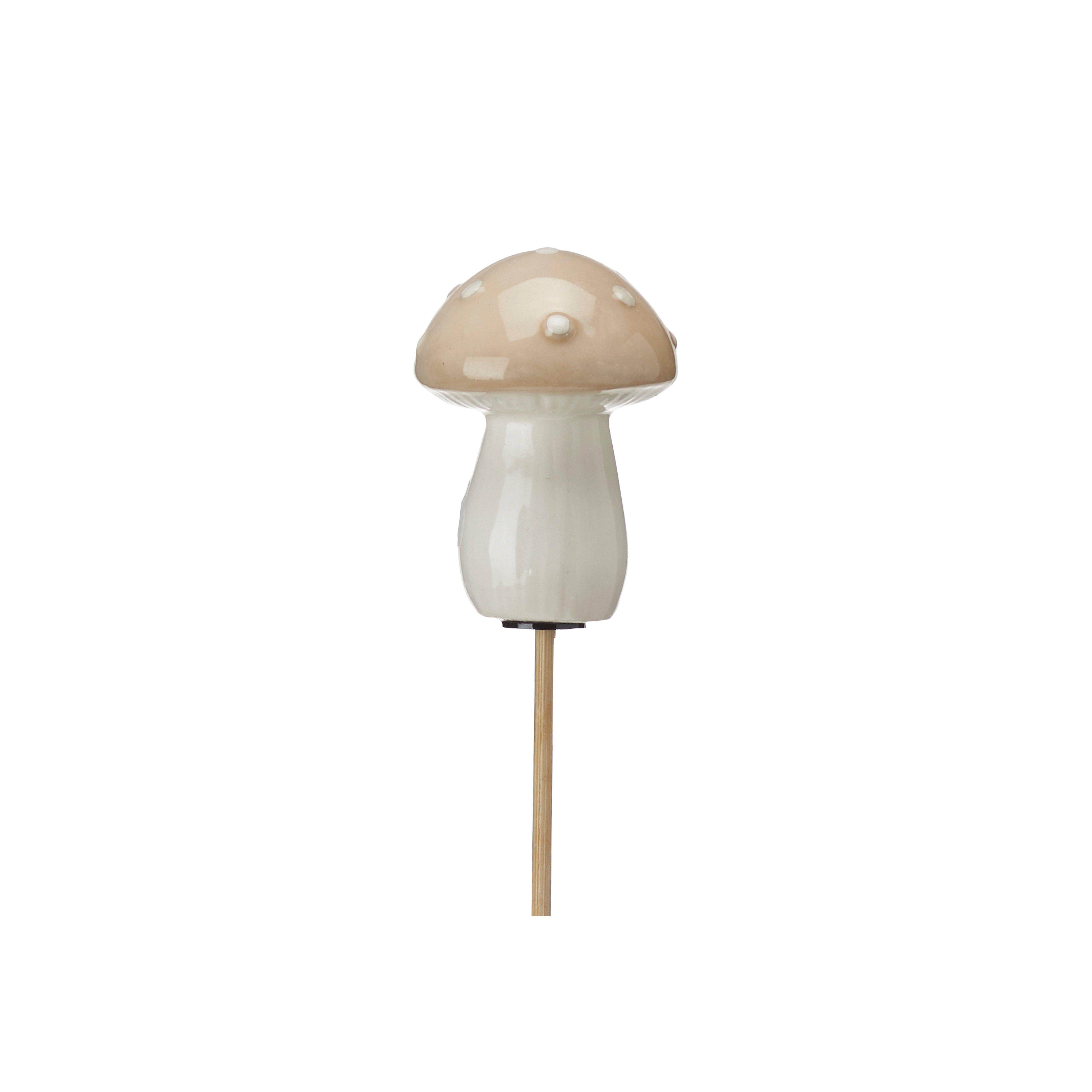 Svamp - Stick - Blomstick - Vitmelerad Stengods - 5