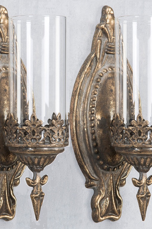 CANDLE SCANDLES/WALL LIGHTS GOLD 2-PACK - 5