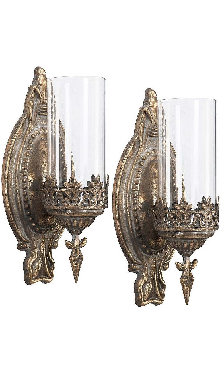 CANDLE SCANDLES/WALL LIGHTS GOLD 2-PACK - 3