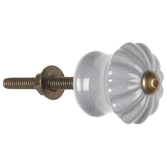 Handle - Porcelain knob - Hook - Ceramic - Grey - 3