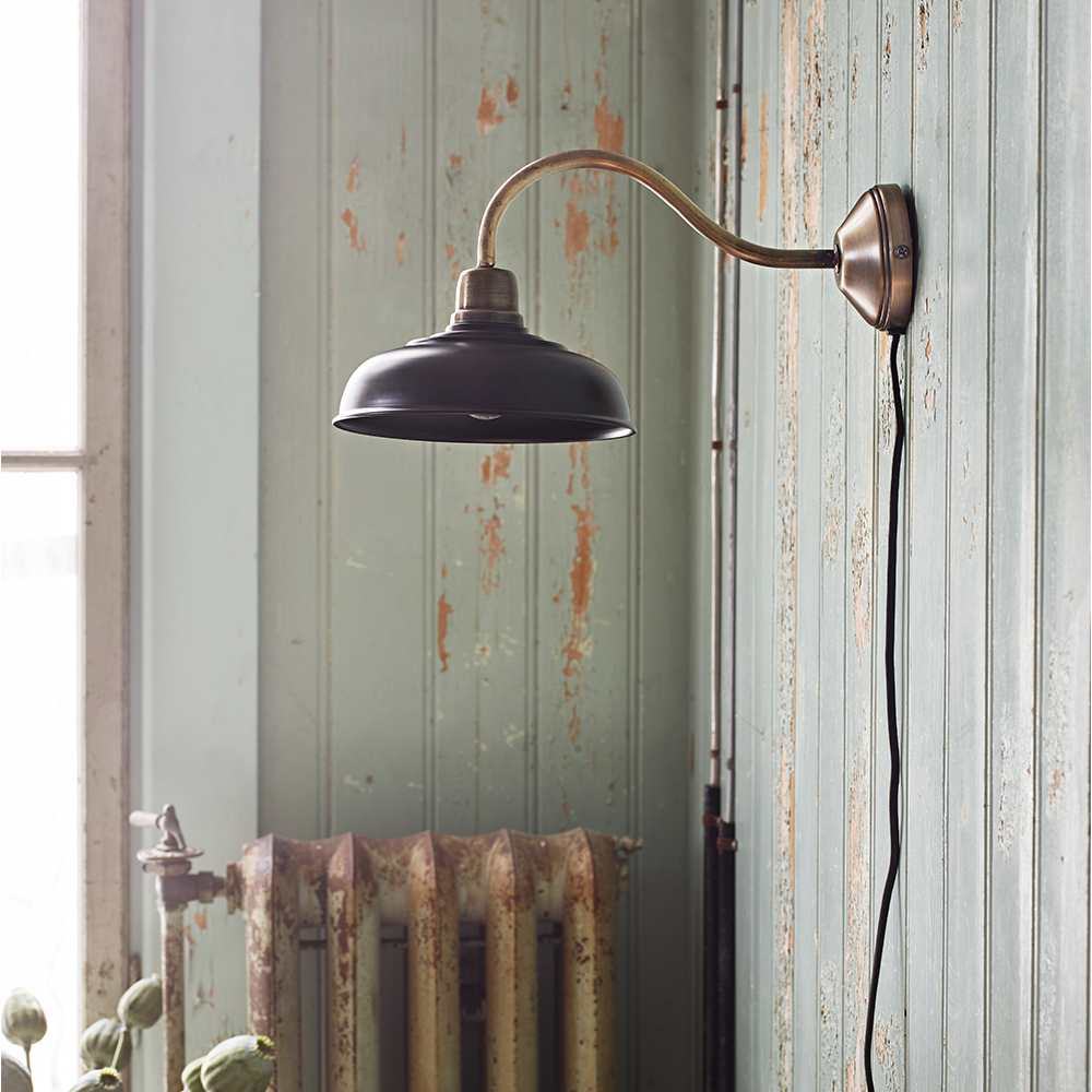 Wall lamp - Lamp - Black/Antique Brass - 2