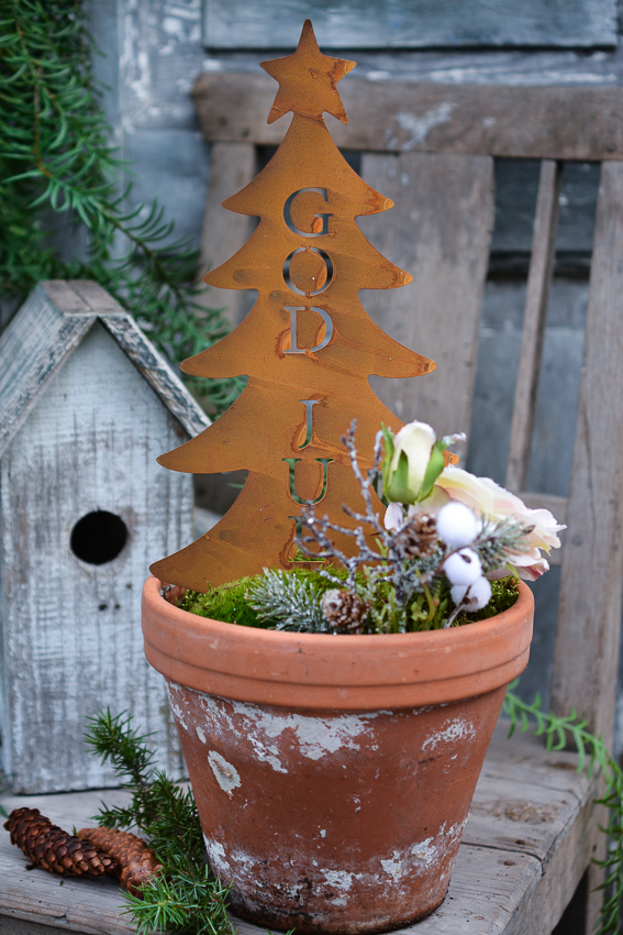 Gran God Jul - Metallsticks - Rost - 138 cm - 2