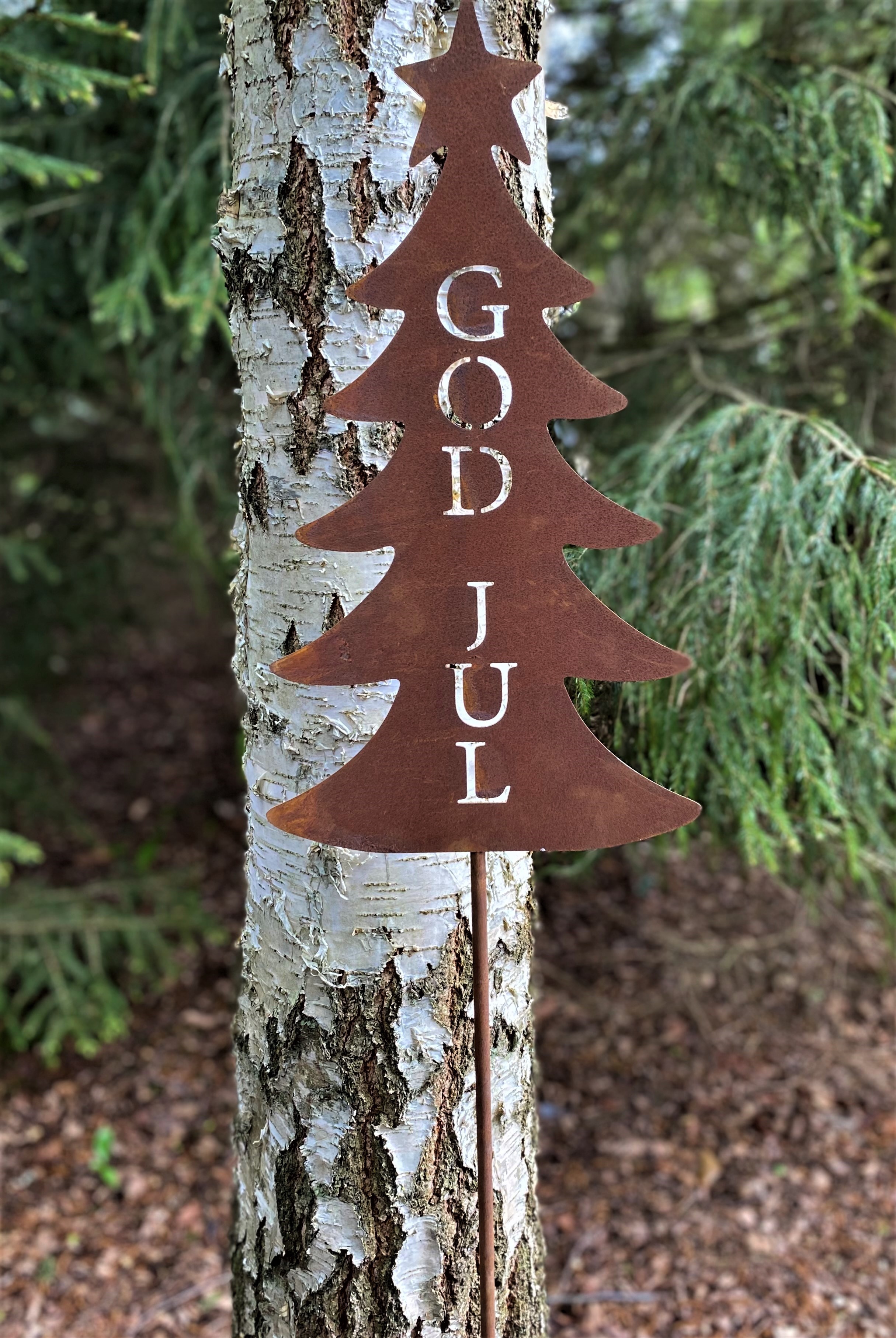 Gran God Jul - Metallsticks - Rost - 138 cm - 3