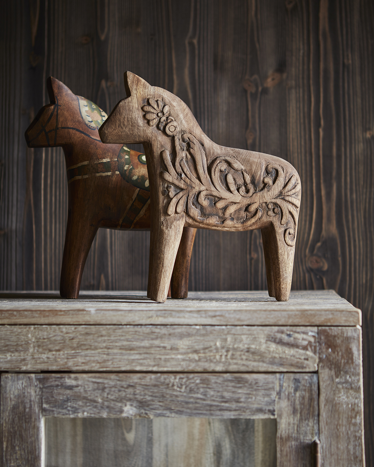 Häst - Fåle - Dalahäst - Brun - Trä - 27x8x30 cm