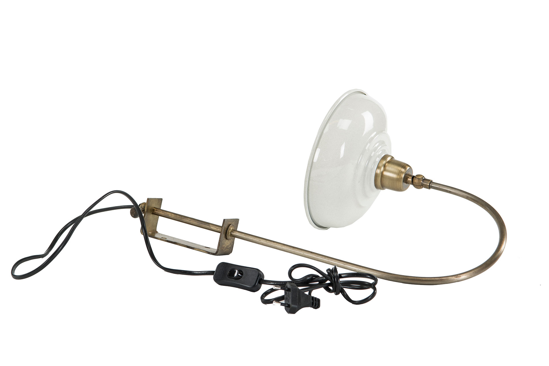 Wall lamp - Lamp - Enamel - White/Brass - 4
