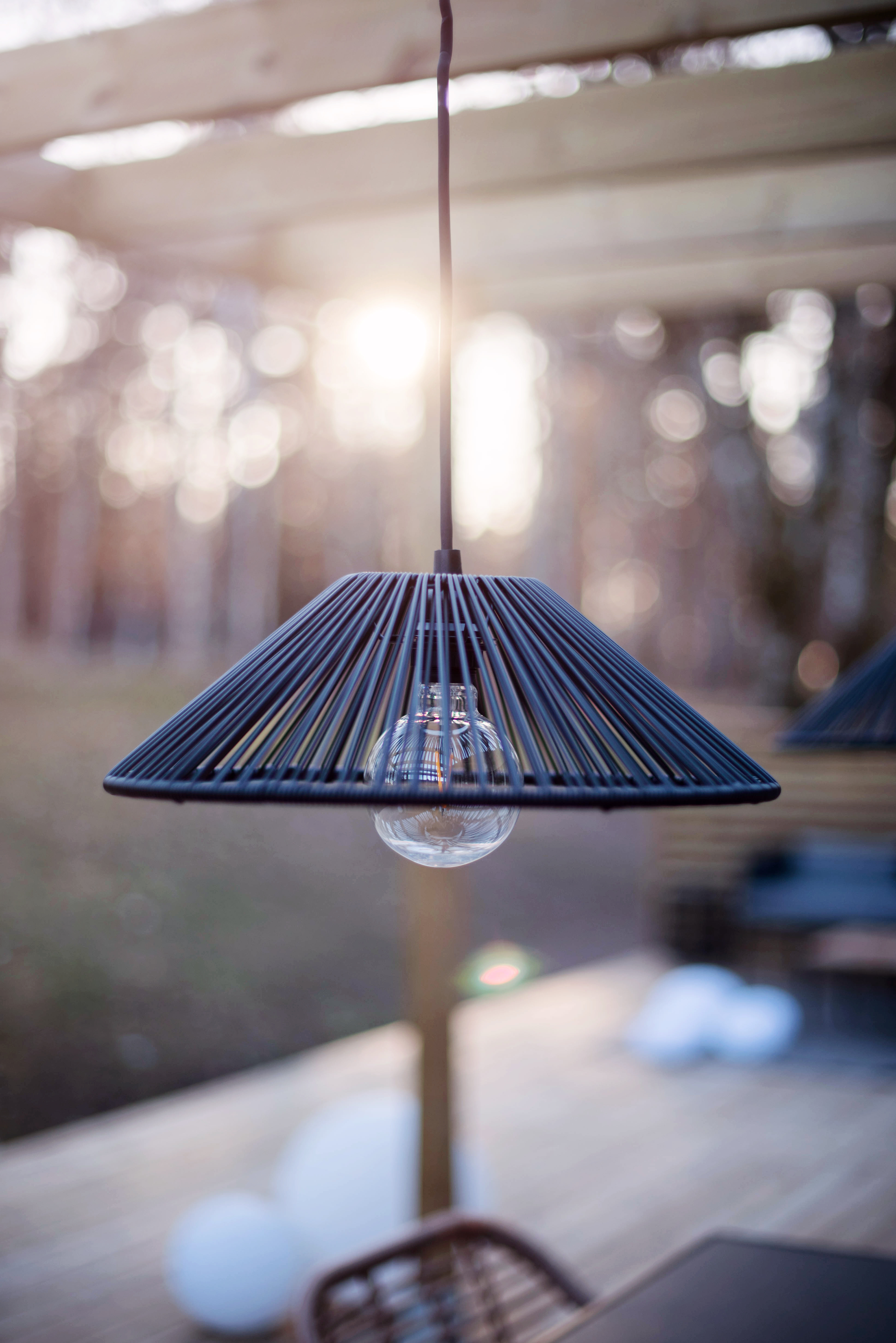 Lampshade - Synthetic rattan - 38x38x12 cm - Black - 7