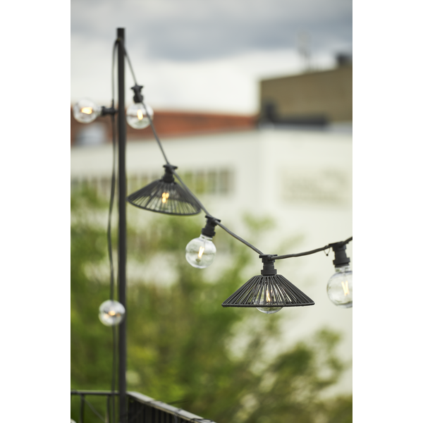 Lampshade - Synthetic rattan - 38x38x12 cm - Black - 2