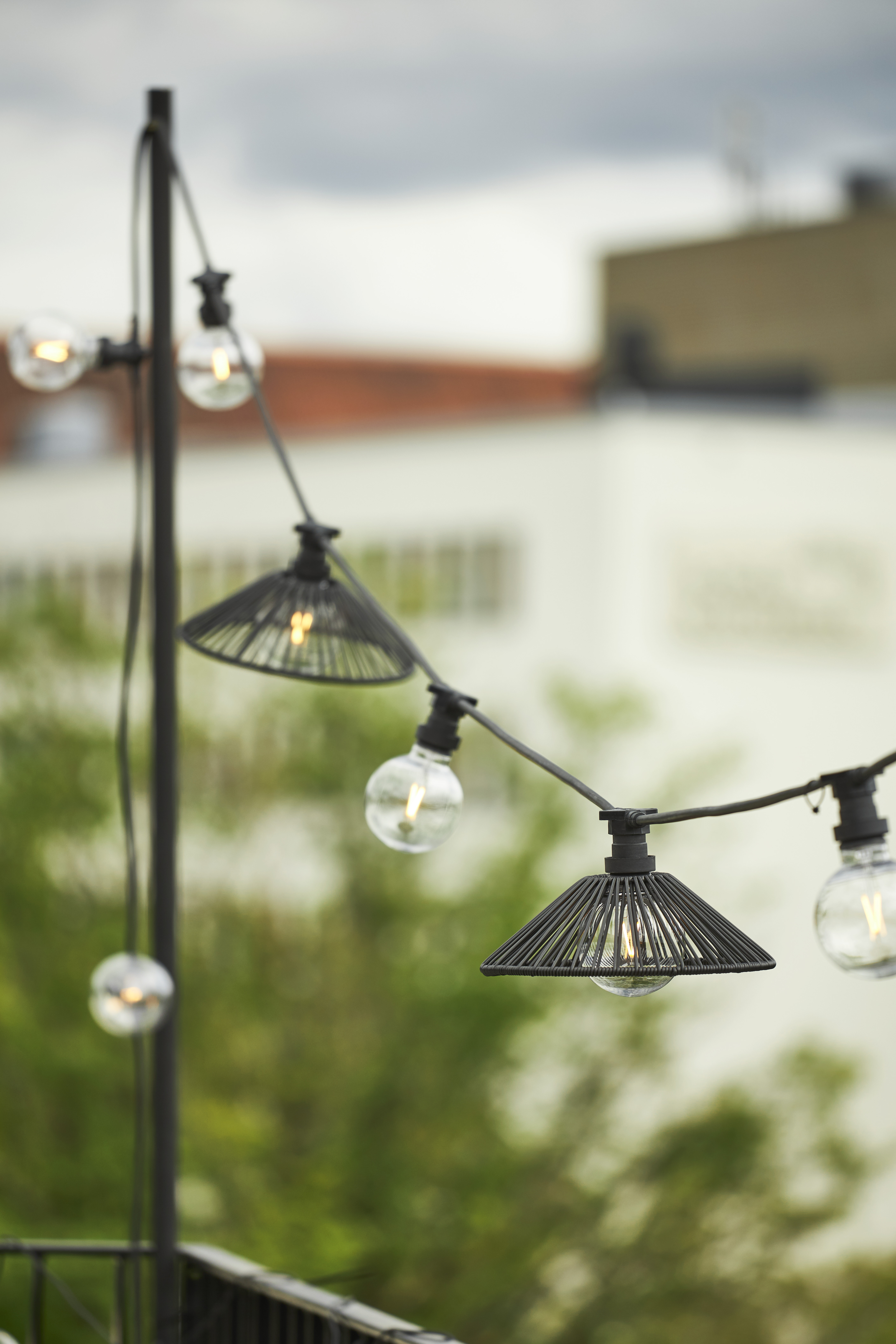 Lampshade - Synthetic rattan - 38x38x12 cm - Black - 5