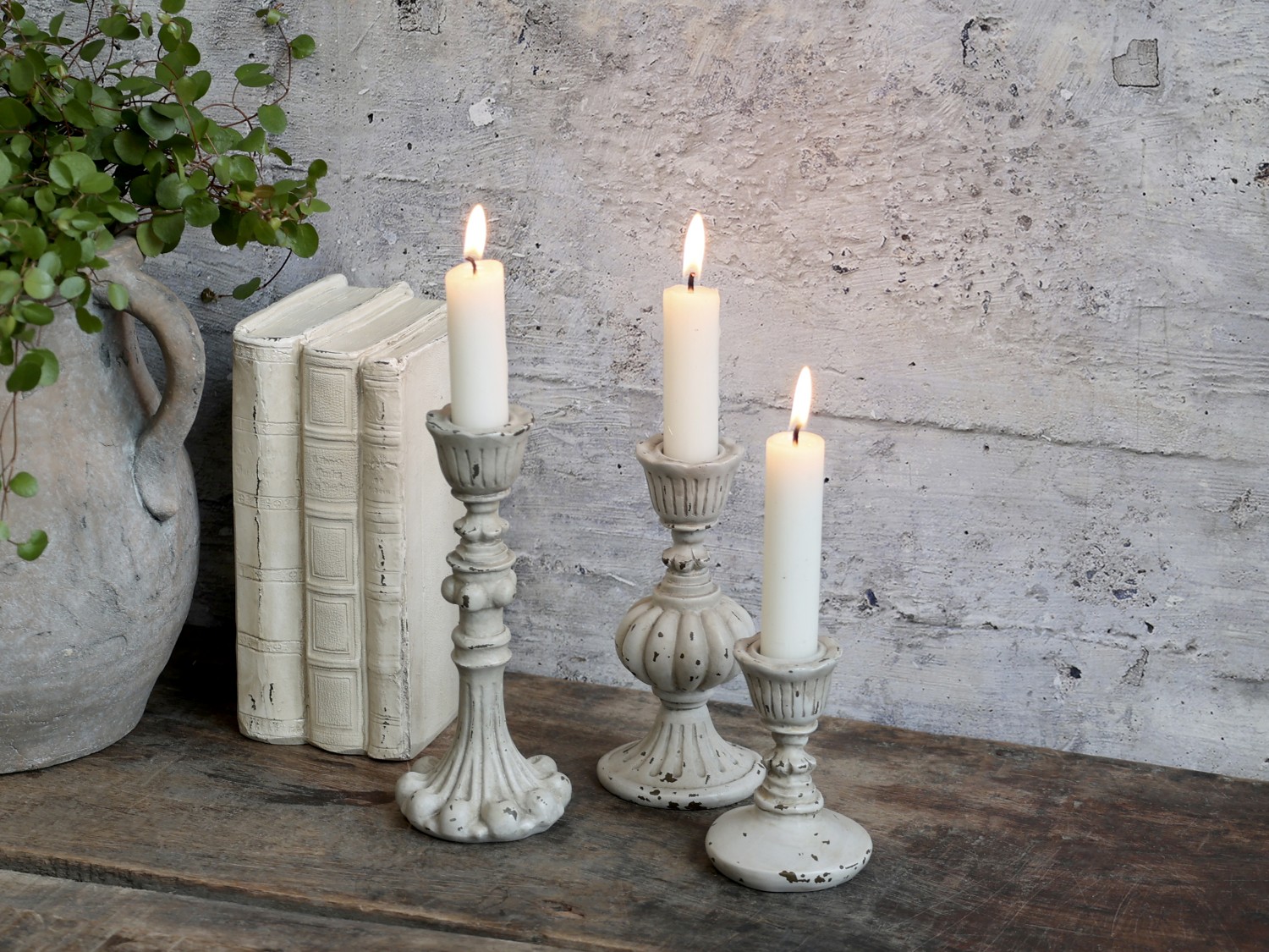 Candlestick 8 cm - Antique grey - Small - 2