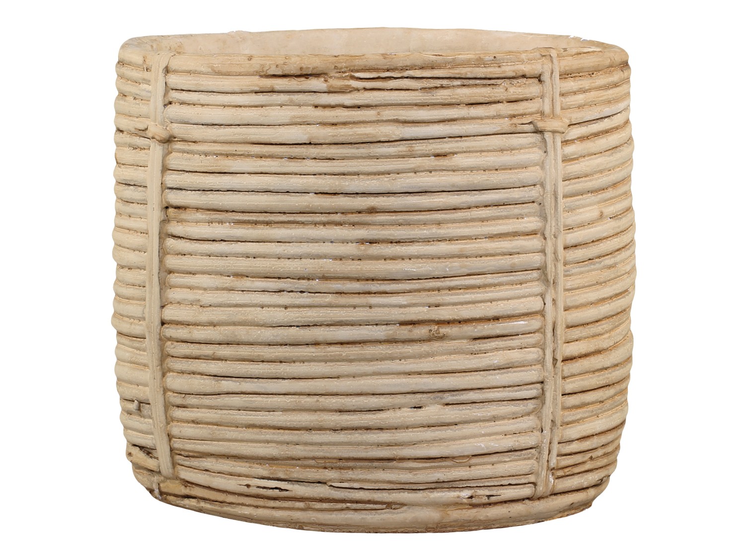Pot with basket pattern H19/Ø21 cm - Cement - 2