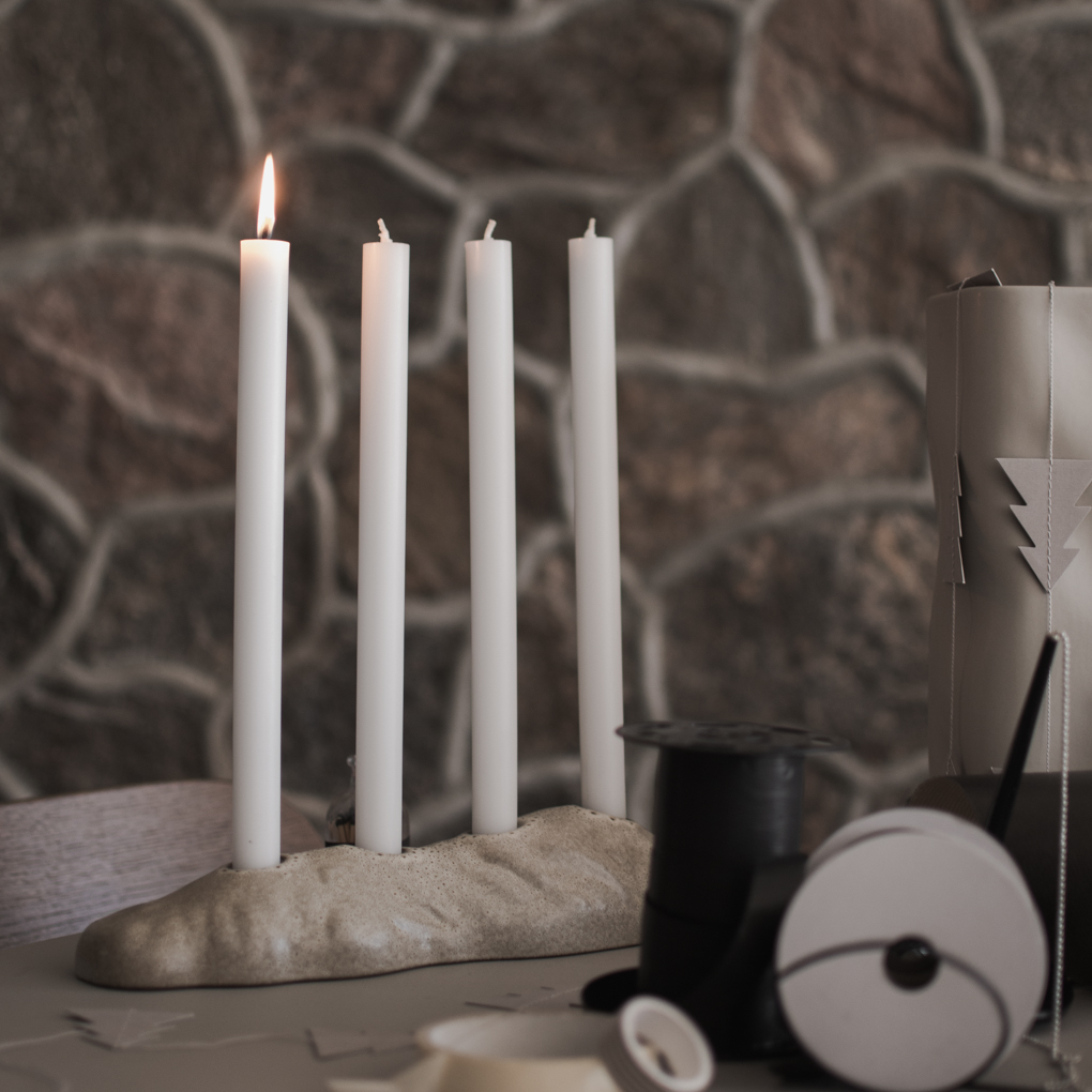 Base Candleholder - Candleholder - Advent candleholder - Beige - DBKD - 4