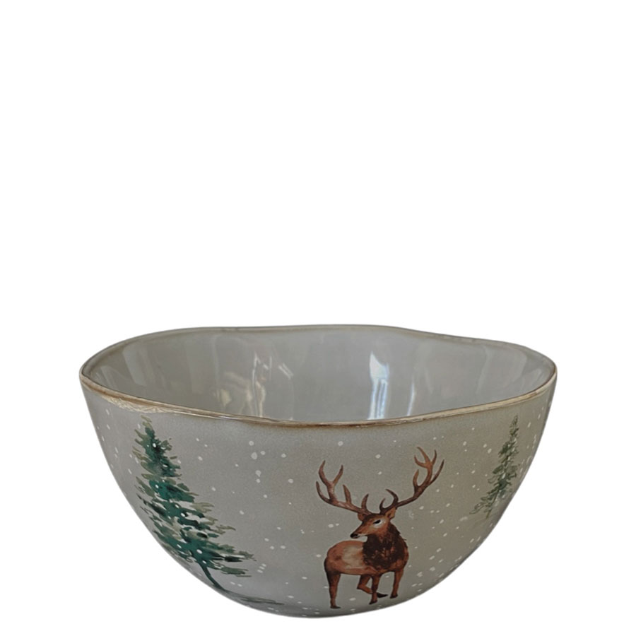 Bowl - Winter/Deer - Stoneware - 1 pc - Ø15 cm - 2