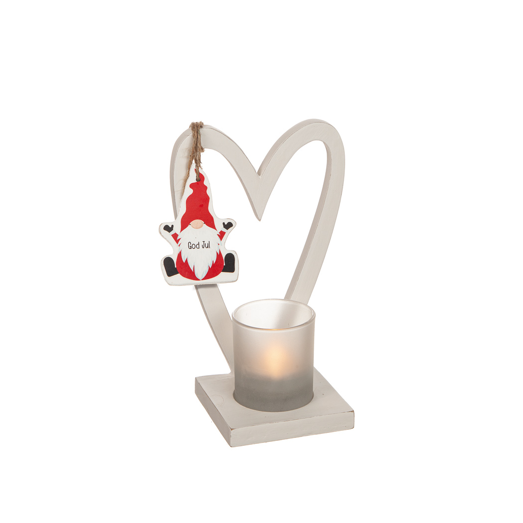 Ljusstake i presentförpackning - Vit - 20 cm - God Jul - 2