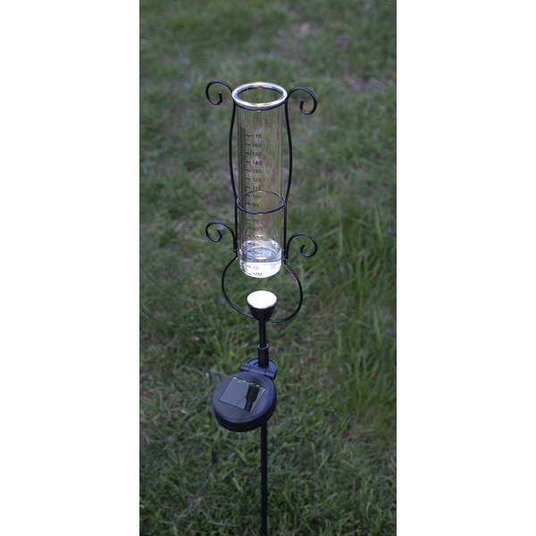 Solar cell decoration Rain gauge with lighting - 65x13 cm - 5