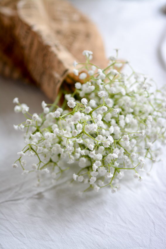 BRIDAL VEIL TWIG/STEM WHITE 50 CM - 2