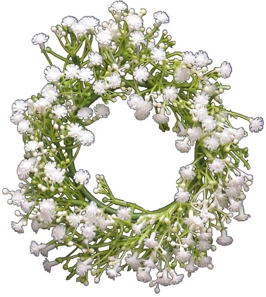 Krans Brudslöja - Vit - Ø 18 cm - 2