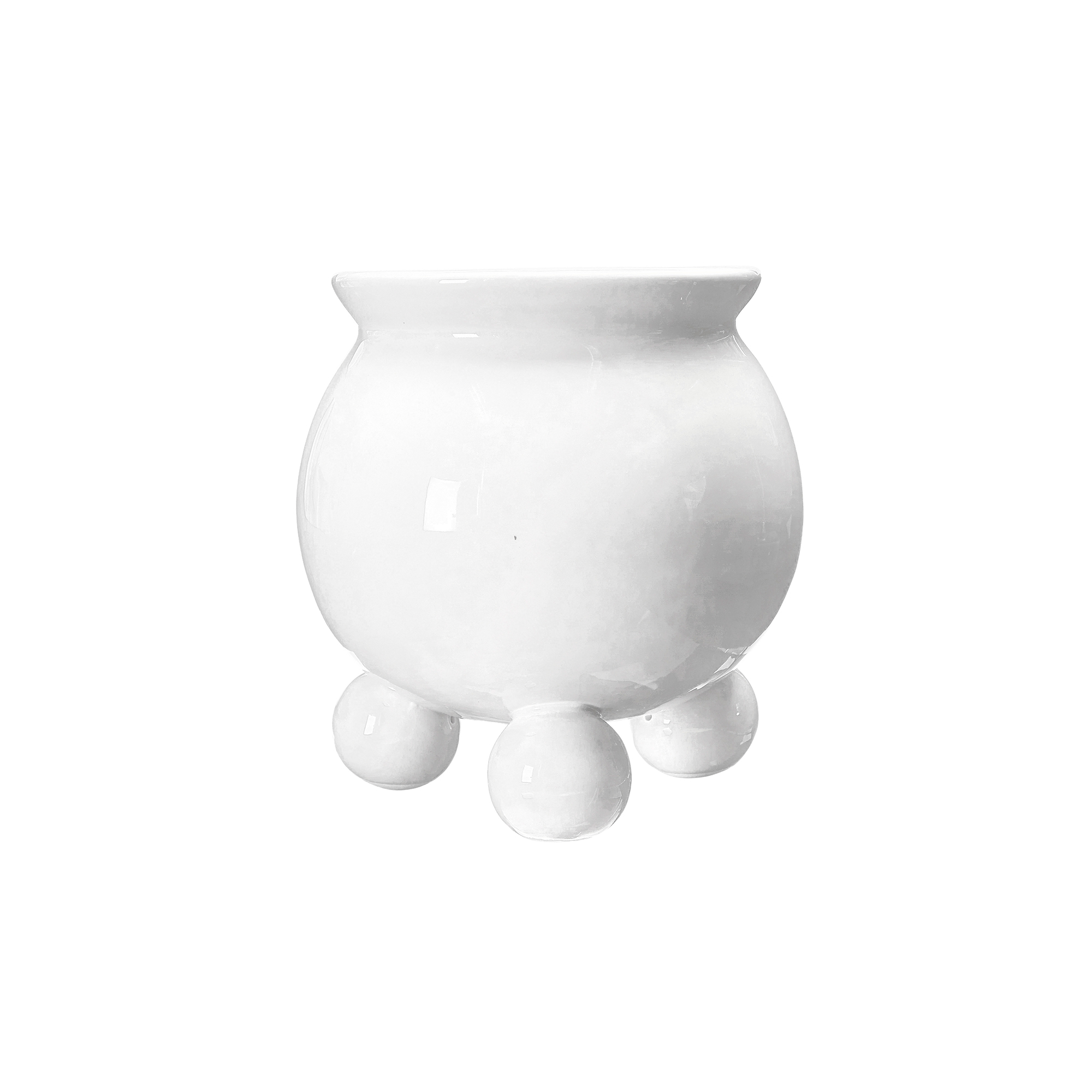 Pot with ball feet - White - 18x20 cm - 2