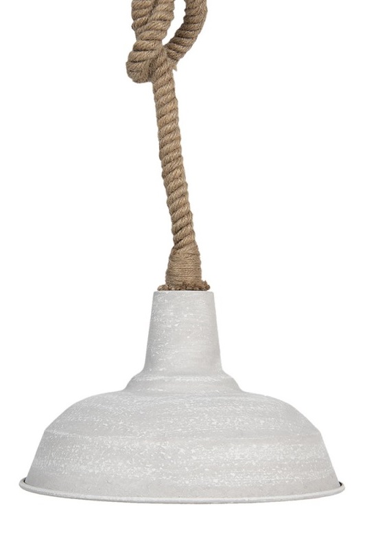 Taklampa - Lampa  med rep - Creme - Industri - Ø 25x16 cm 
