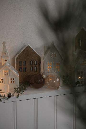 Huslykta - Lykta Kyrka - Vit - Keramik - 21x12,5 cm - 15